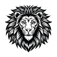 a lion head vector art silhouette