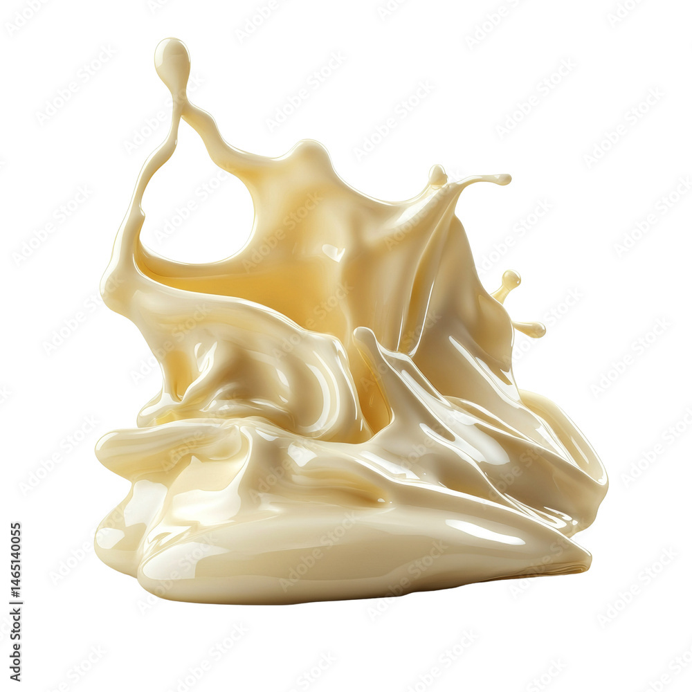 Aufkleber dynamic splash of creamy white liquid on a pristine backdrop texture