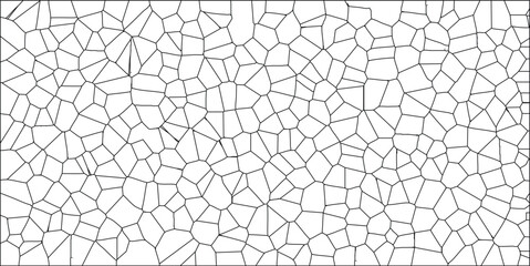 Obraz premium Geometric vector illustration depicting a complex cellular structure with irregular polygonal shapes in black outlines on white background