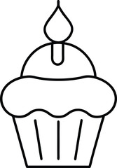 cupcake with candle icon vector