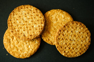 Popular Oat or Oaty Round Crunchy Crispy  Biscuits Morning Treat