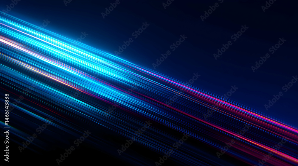 Poster vibrant spectrum lines create a digital art display of visual motion with color gradients and light
