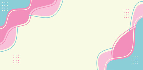 Pastel Abstract Background with Organic Shapes and Wavy Lines