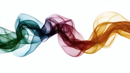 Abstract Colorful Flowing Smoke Waves with Soft Light and Ethereal Aesthetic