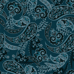 paisley seamless Vector pattern. batik style background
