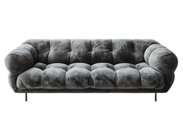Decorative chesterfield pillow couch isolated on transparent background