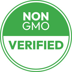 Naklejka premium Non GMO, Non GMO Verified Badges or Seal Design Vector Eps File with Green Color 