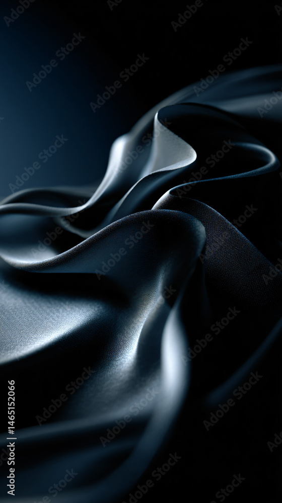 Poster abstract flowing fabric with fragile folds and shadows, conveying elegance and high spirits