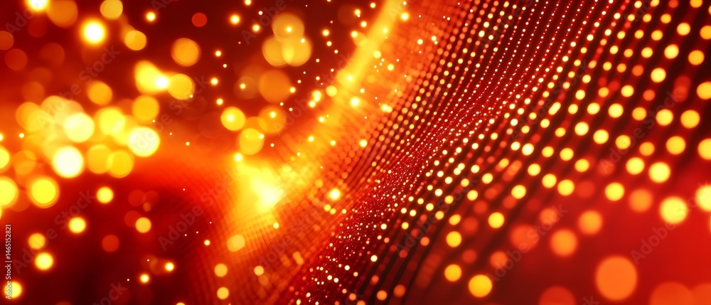 Aufkleber a mesmerizing abstract composition of shimmering glowing particles creating a radiant incandescent d