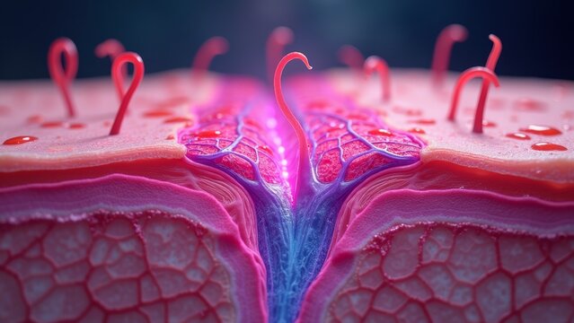 Schematic diagram of skin cell hierarchy