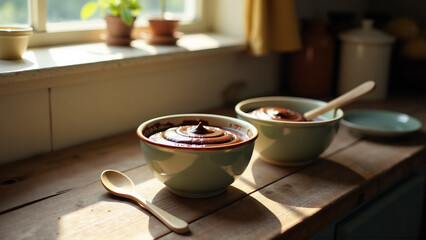 Obraz premium Rustic Kitchen Chocolate Pudding