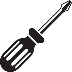 Screwdriver Silhouette Vector – Simple Black Construction Tool Illustration