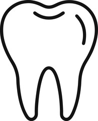 human tooth outline vector illustration on white background