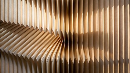 Paper texture with vertical accordion style folds and strong shadow play