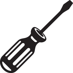 Screwdriver Silhouette Vector – Simple Black Construction Tool Illustration