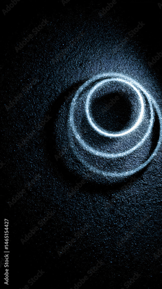 Poster abstract minimalist figure with transparent rings and a textured scope
