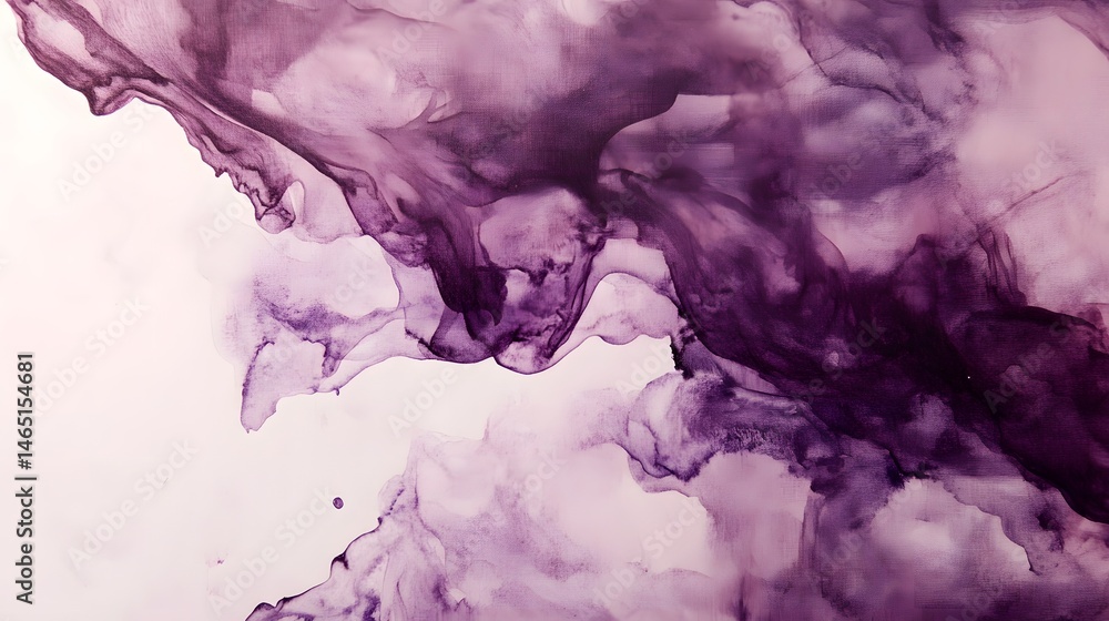 Poster captivating abstract image featuring fluid swirling patterns in shades of rich purple and soft wispy
