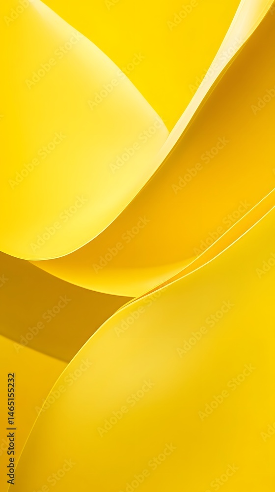 Poster vibrant abstract background with smooth overlapping yellow curves and geometric shapes creating a sl