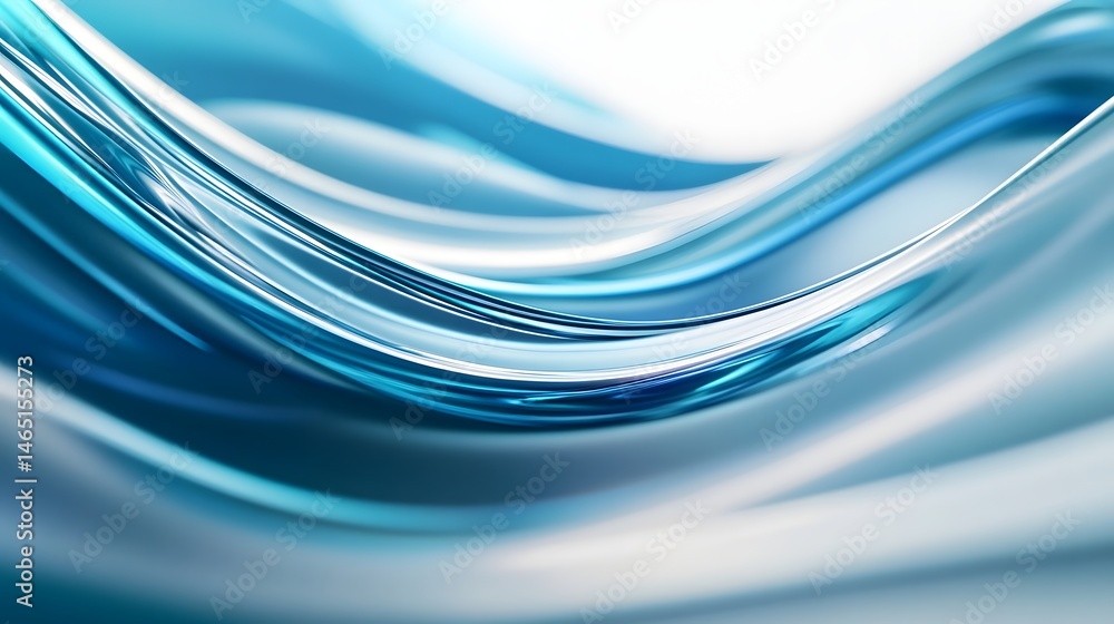 Poster mesmerizing blue abstract waves gently undulating in a seamless elegant flow of dynamic movement and