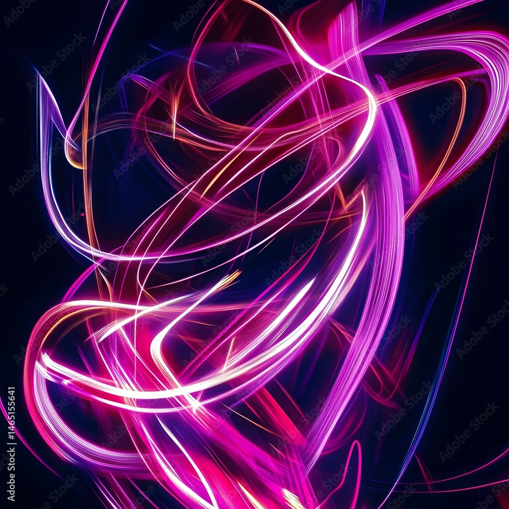 Poster a mesmerizing abstract image featuring a captivating display of dynamic flowing and vibrant neon lik