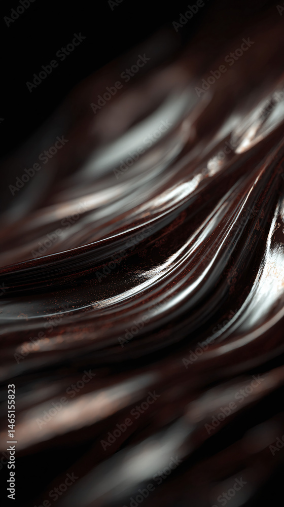Poster abstract smear of cocoa with odd edges and a glossy finish.