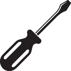 Screwdriver Silhouette Vector – Simple Black Construction Tool Illustration