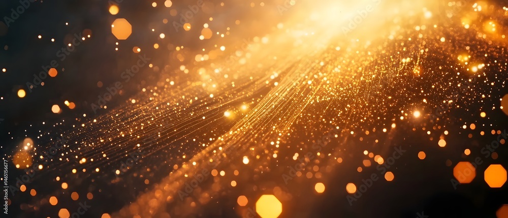 Poster mesmerizing display of glimmering shimmering golden light creating a dazzling and luminous backdrop