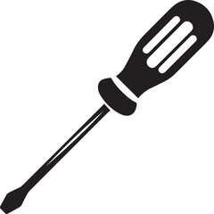 Screwdriver Silhouette Vector – Simple Black Construction Tool Illustration