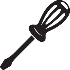 Screwdriver Silhouette Vector – Simple Black Construction Tool Illustration
