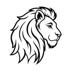 side lion logo vector art silhouette