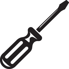 Screwdriver Silhouette Vector – Simple Black Construction Tool Illustration