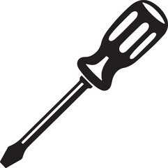 Screwdriver Silhouette Vector – Simple Black Construction Tool Illustration