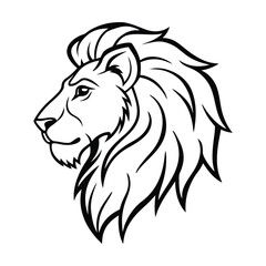 side lion logo vector art silhouette