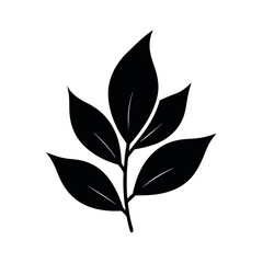 Black Vector Silhouette Leaf Pattern
