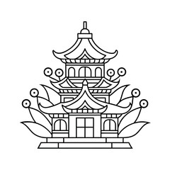 Chinoiserie Pattern Line Art Design
