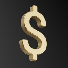 Dollar. Dollar money sign. Currency. Dollar gold coin. 3d illustration. Finance. Trend graphics