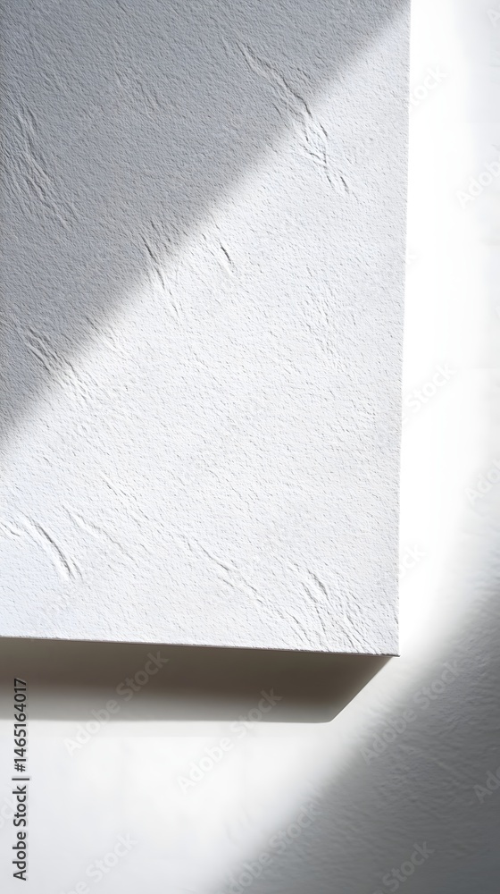 Poster minimalist textured white wall featuring sharp shadows and clean geometric patterns creating a visua