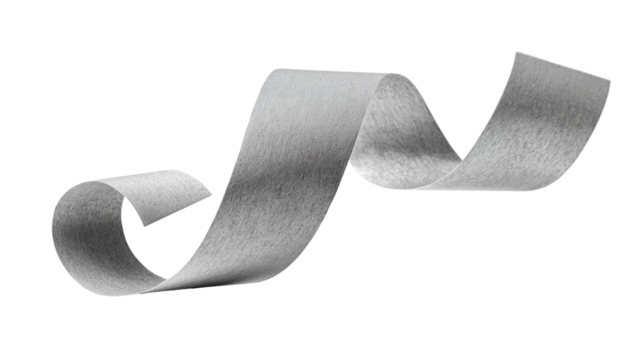 single grey ribbon isolated on white background