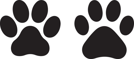 Fototapeta premium set of paw icon silhouette, Paw Print Silhouette icon vector illustration