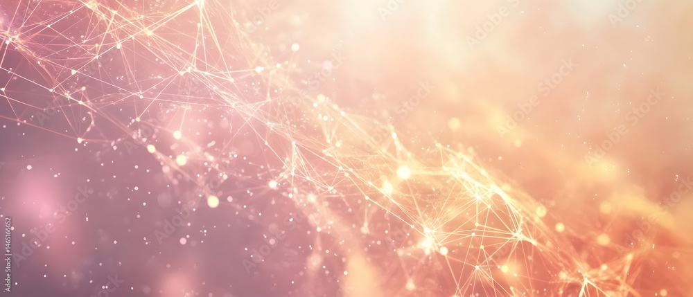 Poster sleek and contemporary digital design with an abstract geometric network connecting dots and lines a