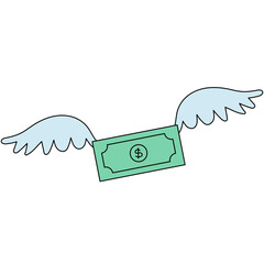 Fly money icon