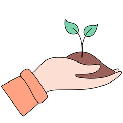 Hand with tree sprout