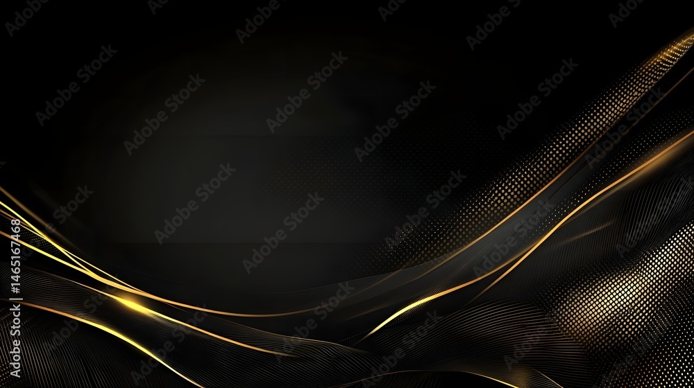Poster minimalist abstract background with intersecting black and gold lines accented by a modern cinematic
