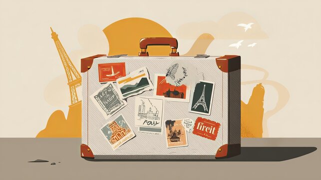 Travel Essentials on Suitcase - Wanderlust Adventure Concept