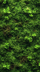 Top view of lush green moss forming a rich, natural background texture. Symbolizes life, growth, and nature’s softness—perfect for organic design, eco themes, or botanical visual elements.

