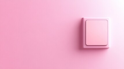 Pink square button on a pink surface