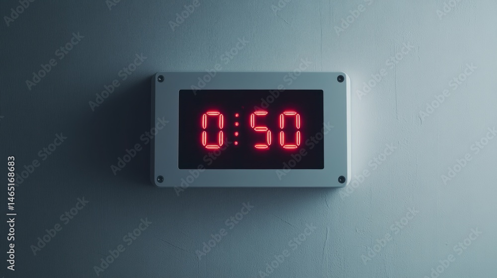 Poster digital clock displaying 050