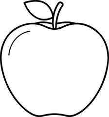 apple outline vector illustration line art