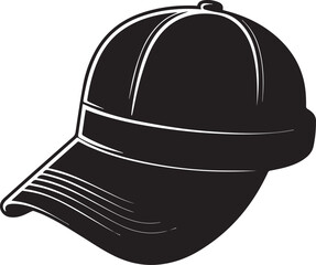 Golf Hat Silhouette Vector – Simple Black Sports Cap Illustration - EPS Format File