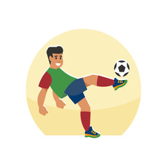 Fototapeta premium Illustration of a Soccer Player Kicking the Ball